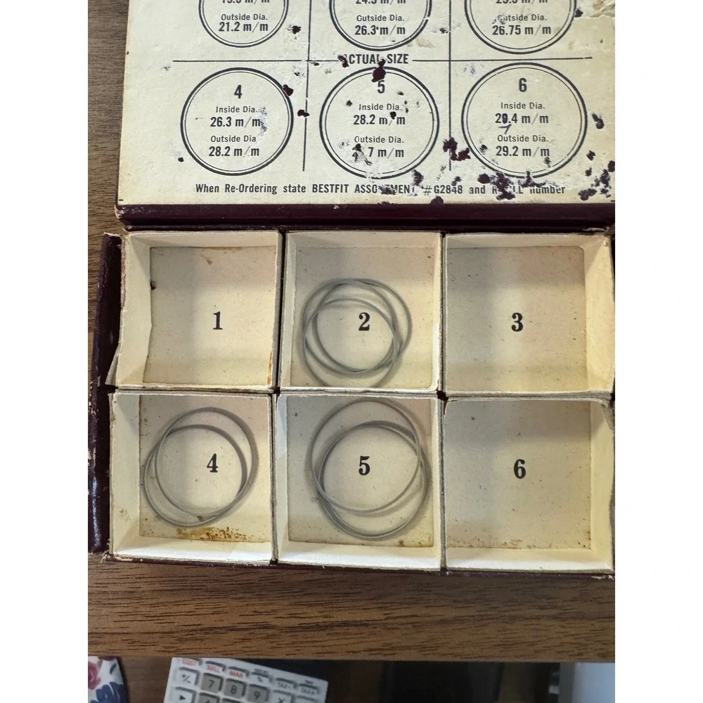Vintage The Bestfit Waterproof Gasket Assortment G2848 Watch Repair Kit Box